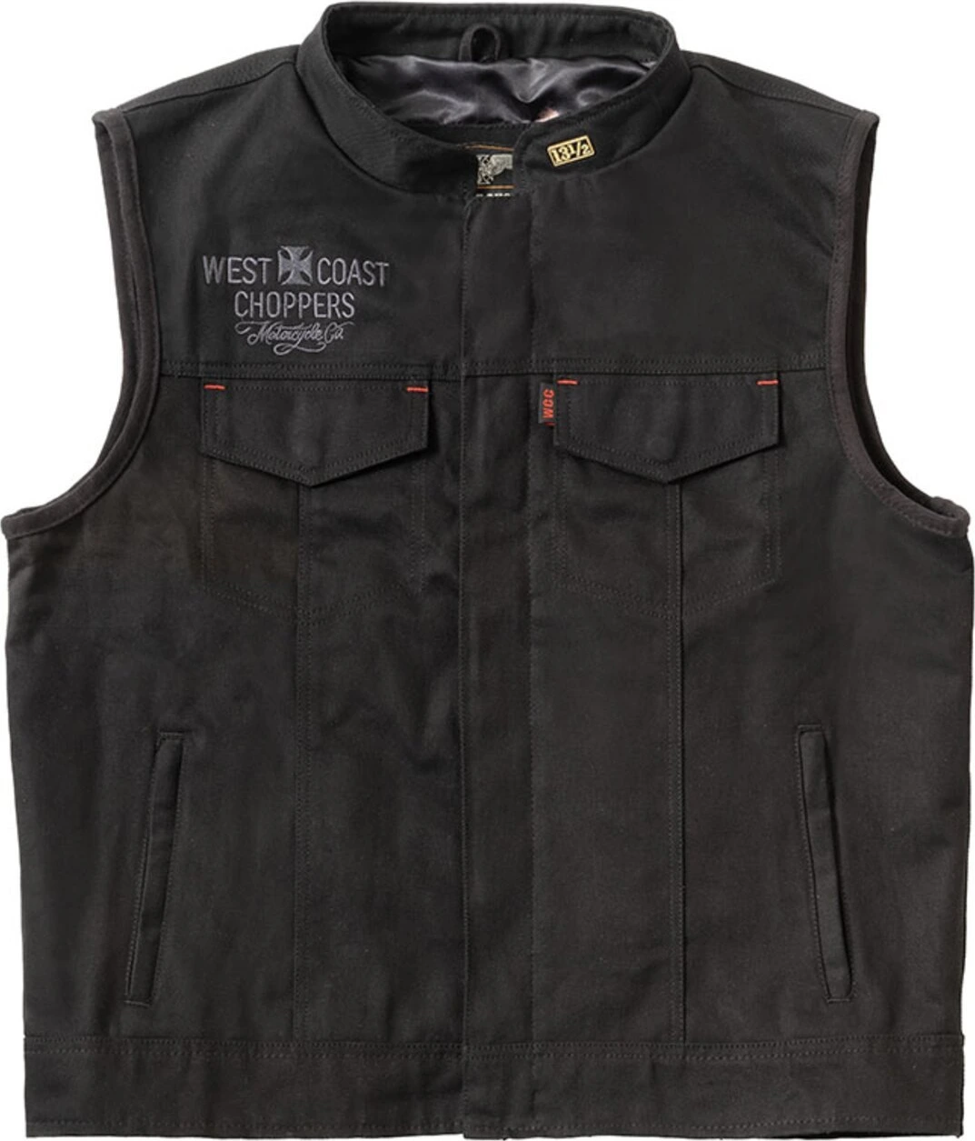 WCC x 13 1/2 Dominator black canvas riding vest, S