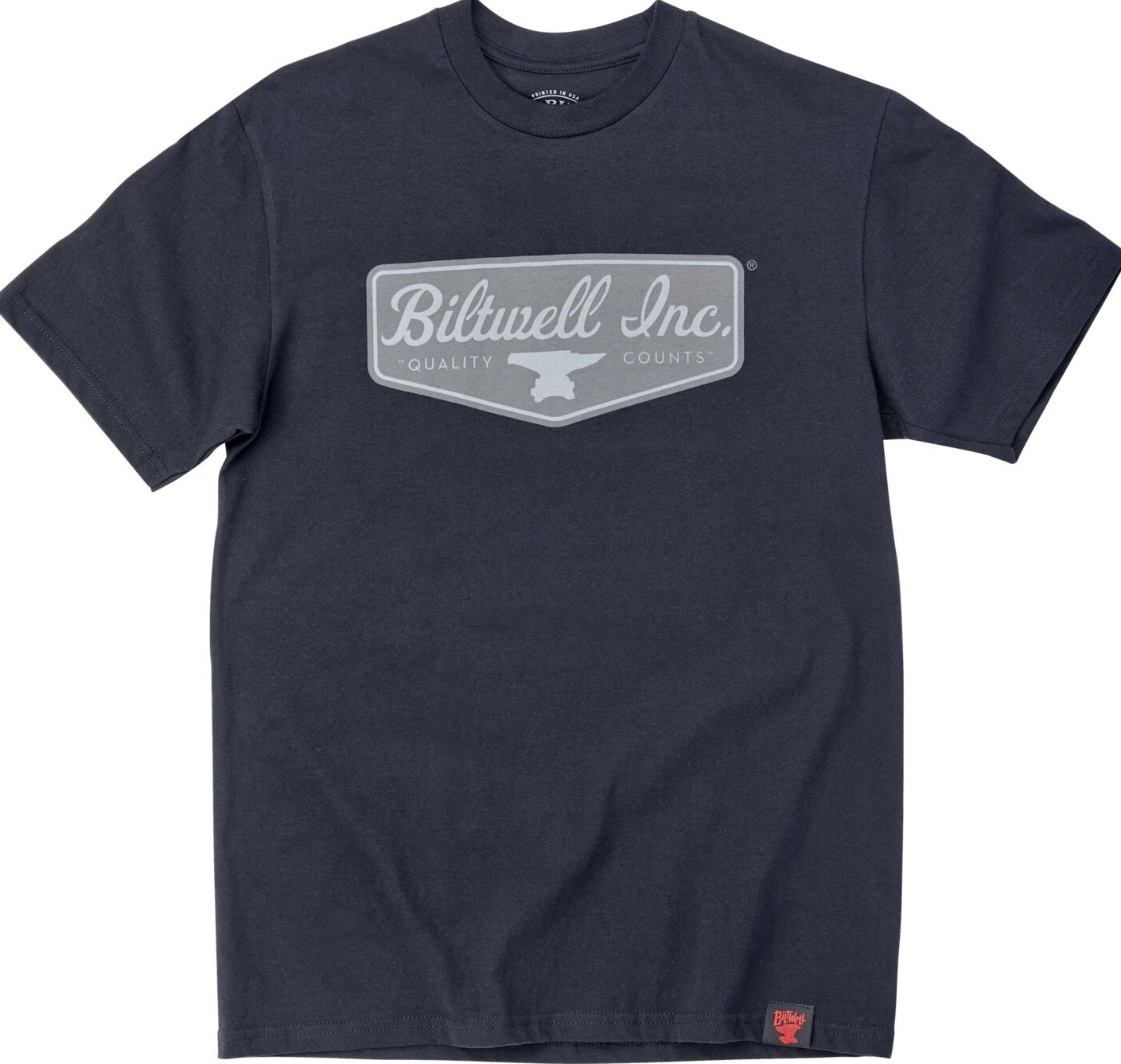 Biltwell Grey shield t-shirt, Black, S