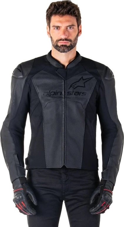 Alpinestars Leather Jacket Faster v3 Airflow Black/Black, 56