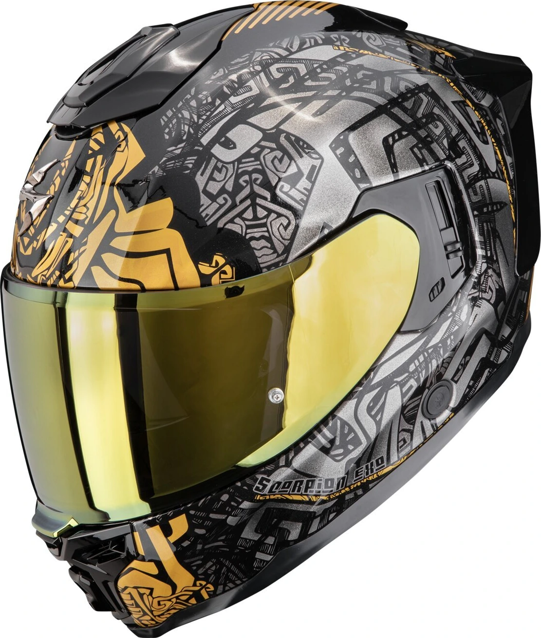 Scorpion Exo-1500 Air Apus helmet, Black, grey, gold, L, Gloss