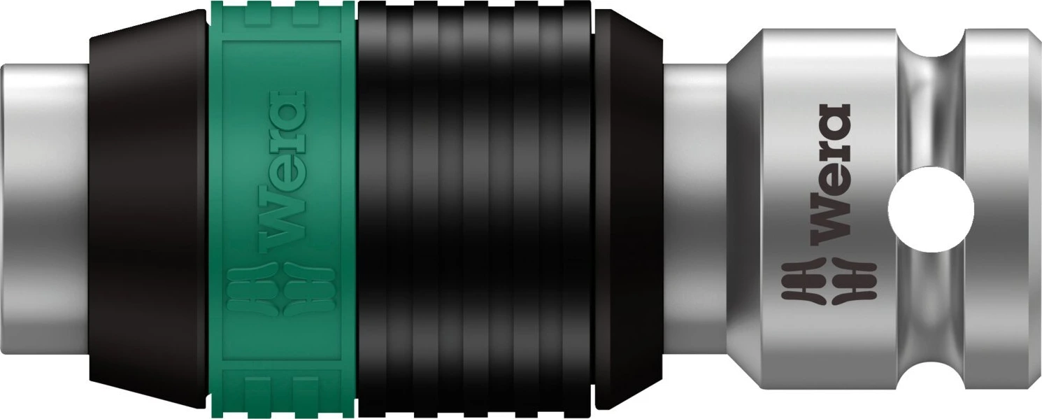 Wera Zyklop 1/4" drive bit adapter socket, 37 mm, Chrome