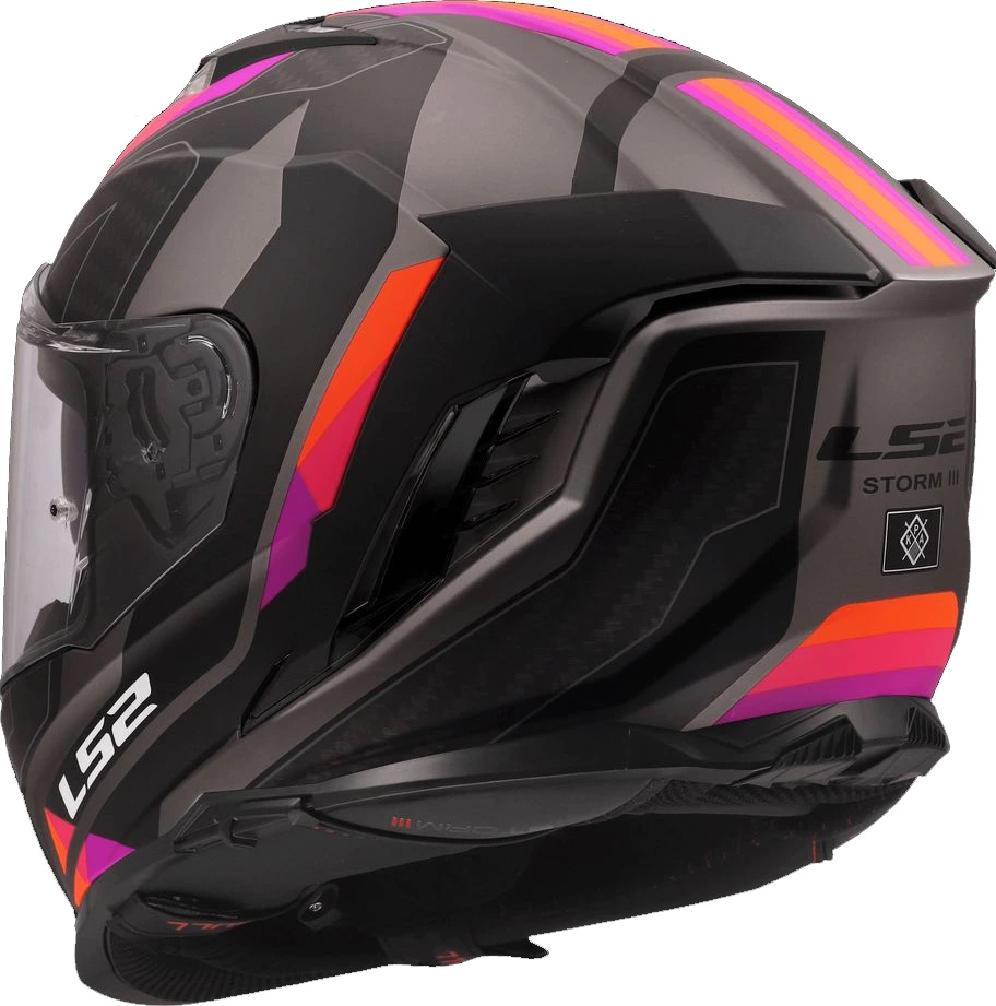 LS2 FF818 STORM III SPORTY Helmet - Grey Purple, 2XL