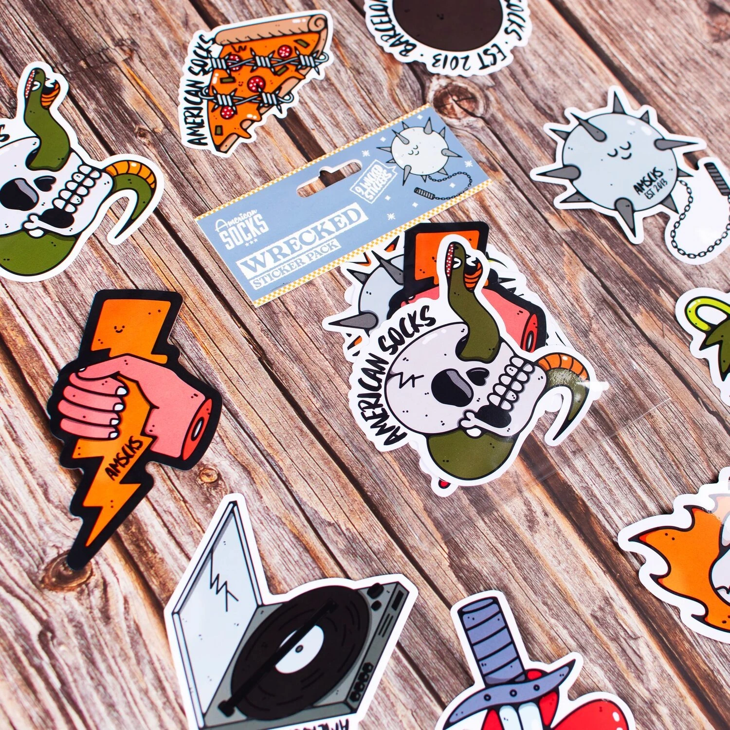 American Socks Wrecked Sticker pack