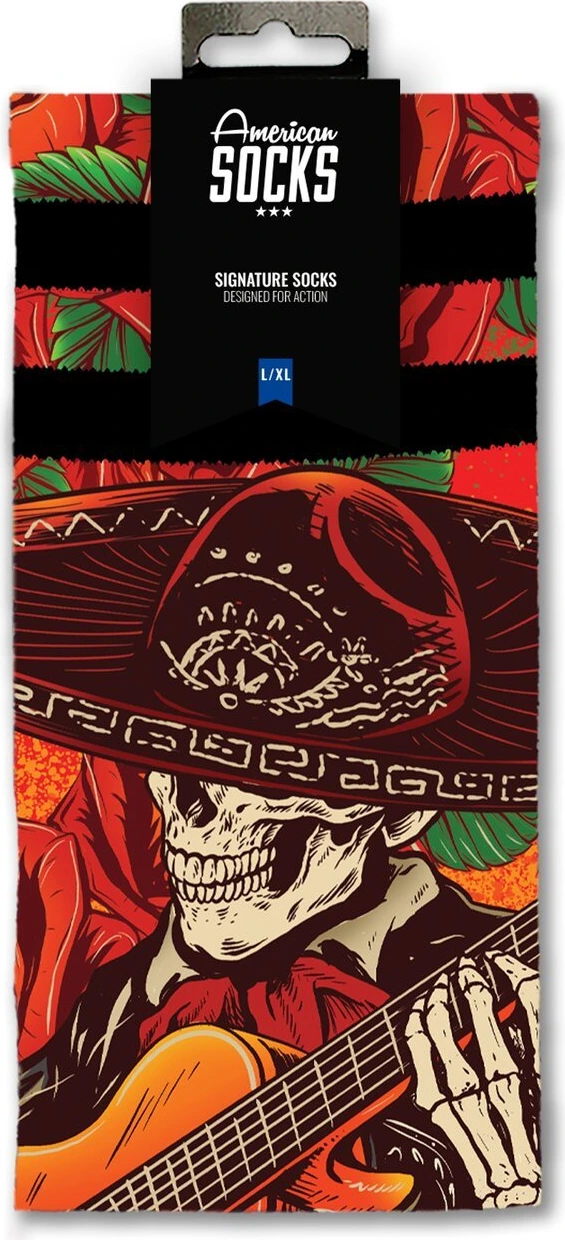 American Socks El Mariachi Signature socks, Red, L/XL