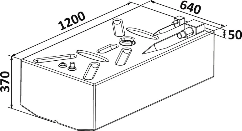 Fuel tank 1200x640x370 239 l (petrol)