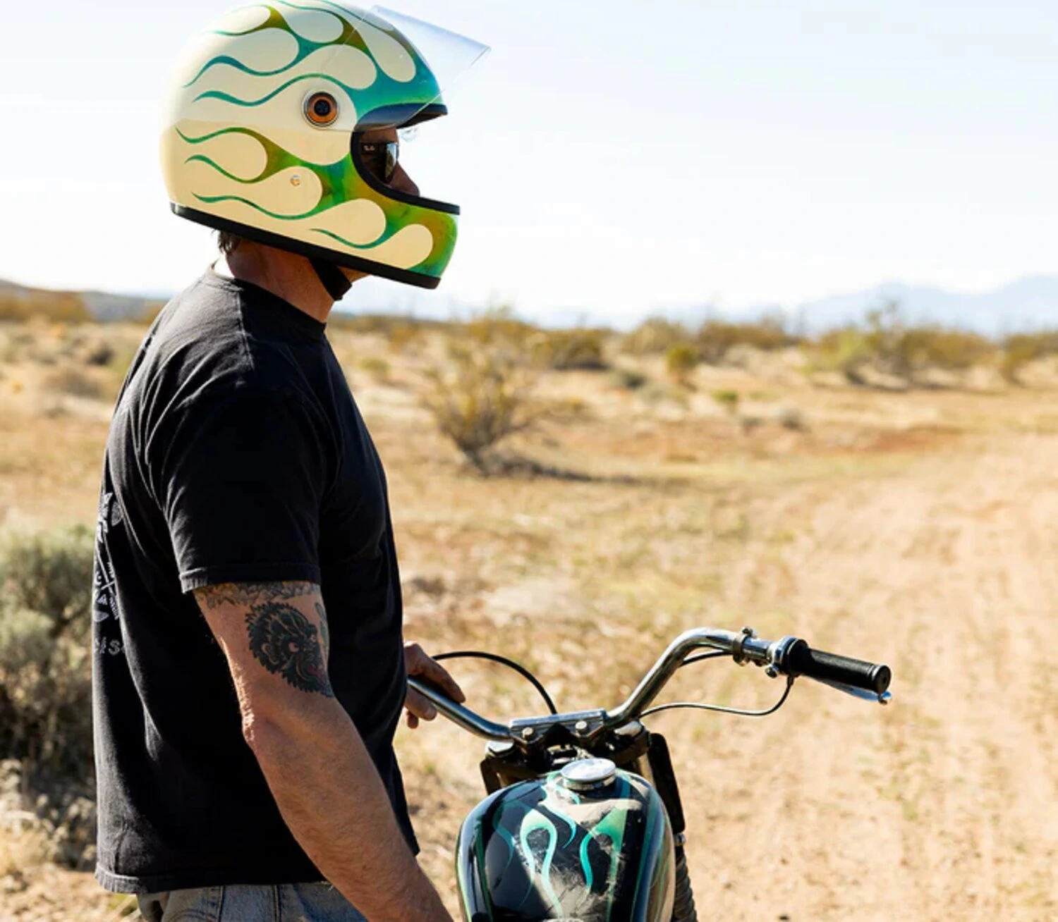Biltwell Gringo S x Born Free collab helmet, Green, 2XL, Gloss