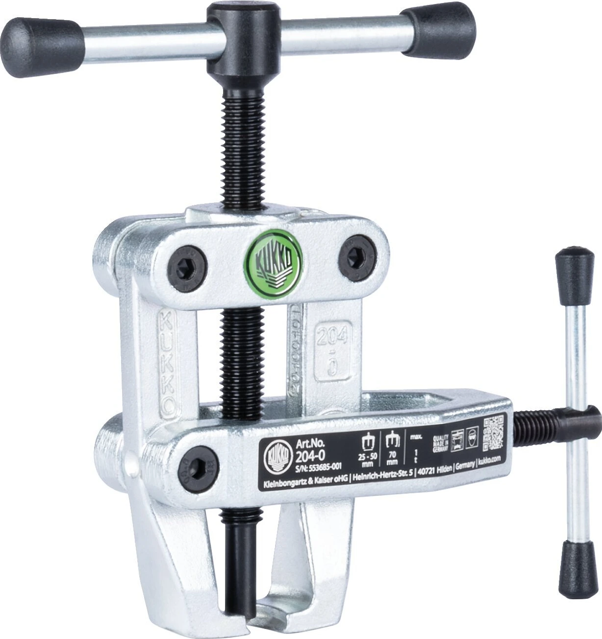 Kukko, 'Cobra' puller with side clamp. 2 arms, 70 mm