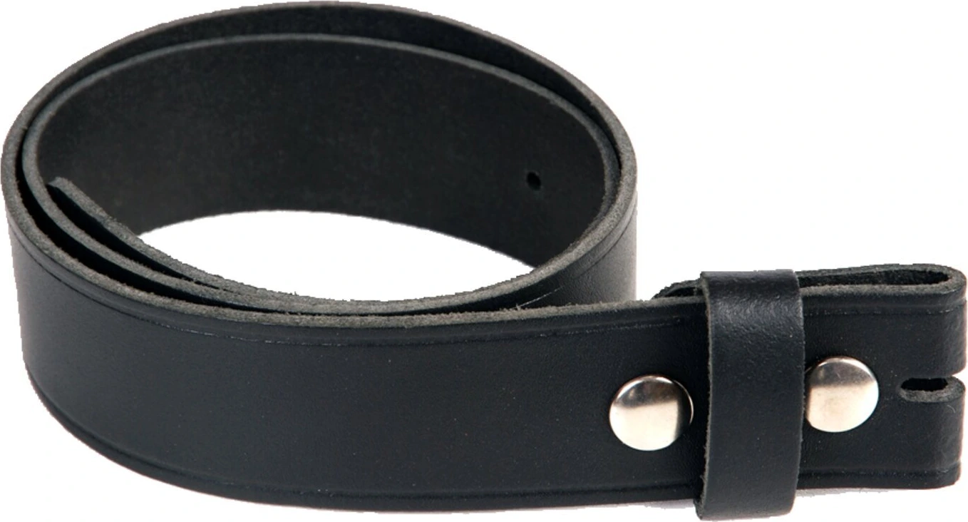 Leather belt without buckle, Black
