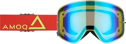 AMOQ MX Goggles Vision Magnetic Red-HiVis - Gold Mirror