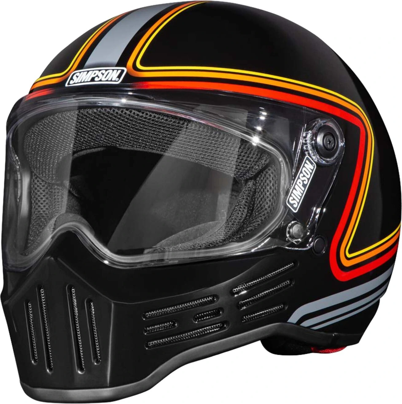 Simpson M30 helmet, slipline Black, Black, S, Gloss
