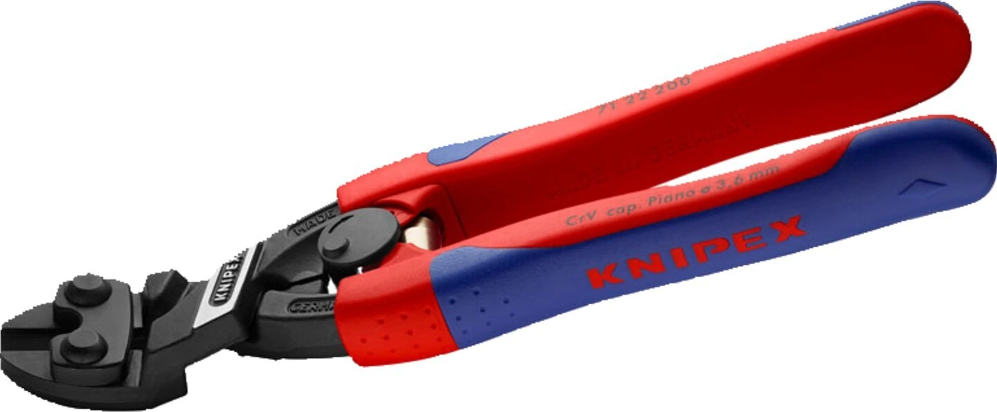 Knipex compact bolt cutter with 20° angled head, Black, 200 mm