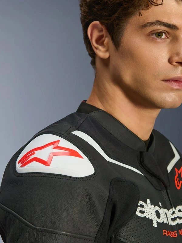 Alpinestars Leather Jacket GP Force v2 Airflow Black/White, 50
