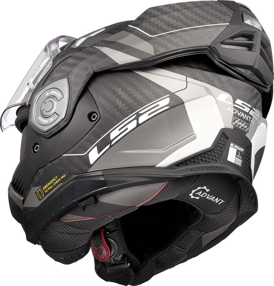 LS2 FF901 ADVANT X CARBON HORIZON Helmet - XL, Silver Grey