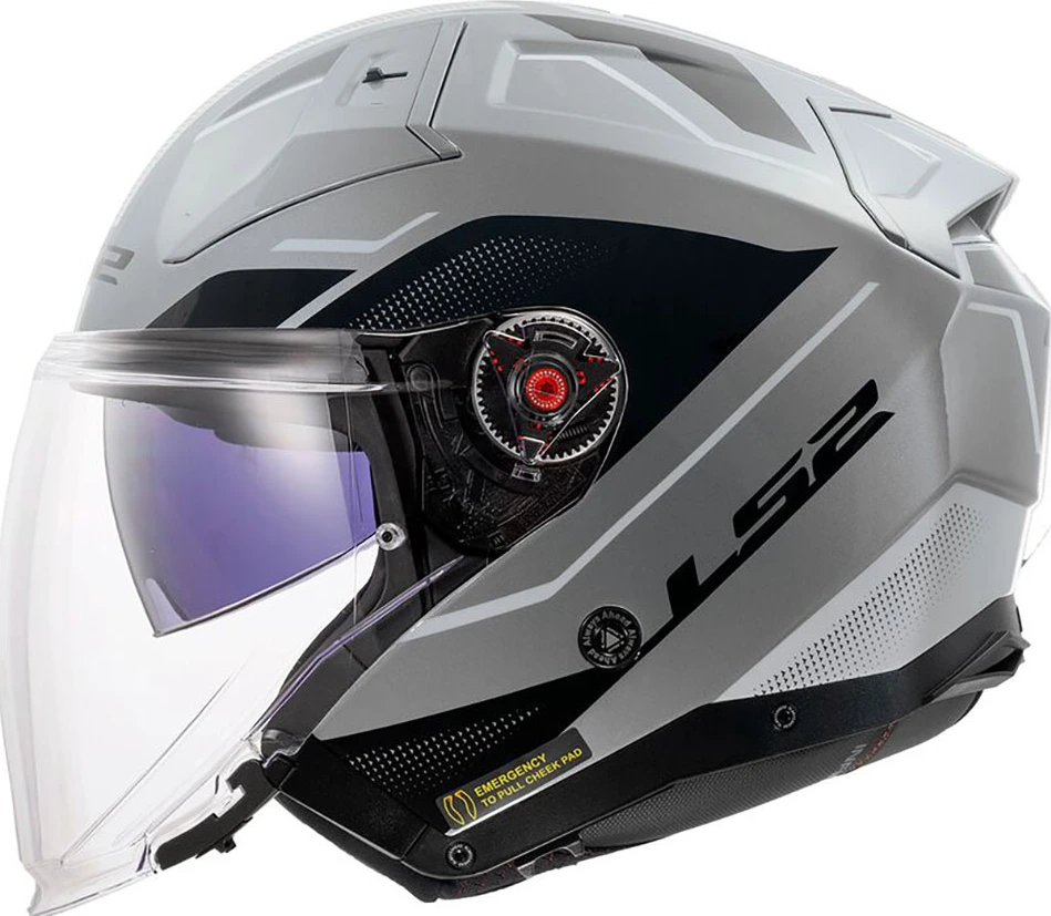 LS2 OF603 INFINITY II VEYRON helmet - Gloss Grey White, XS