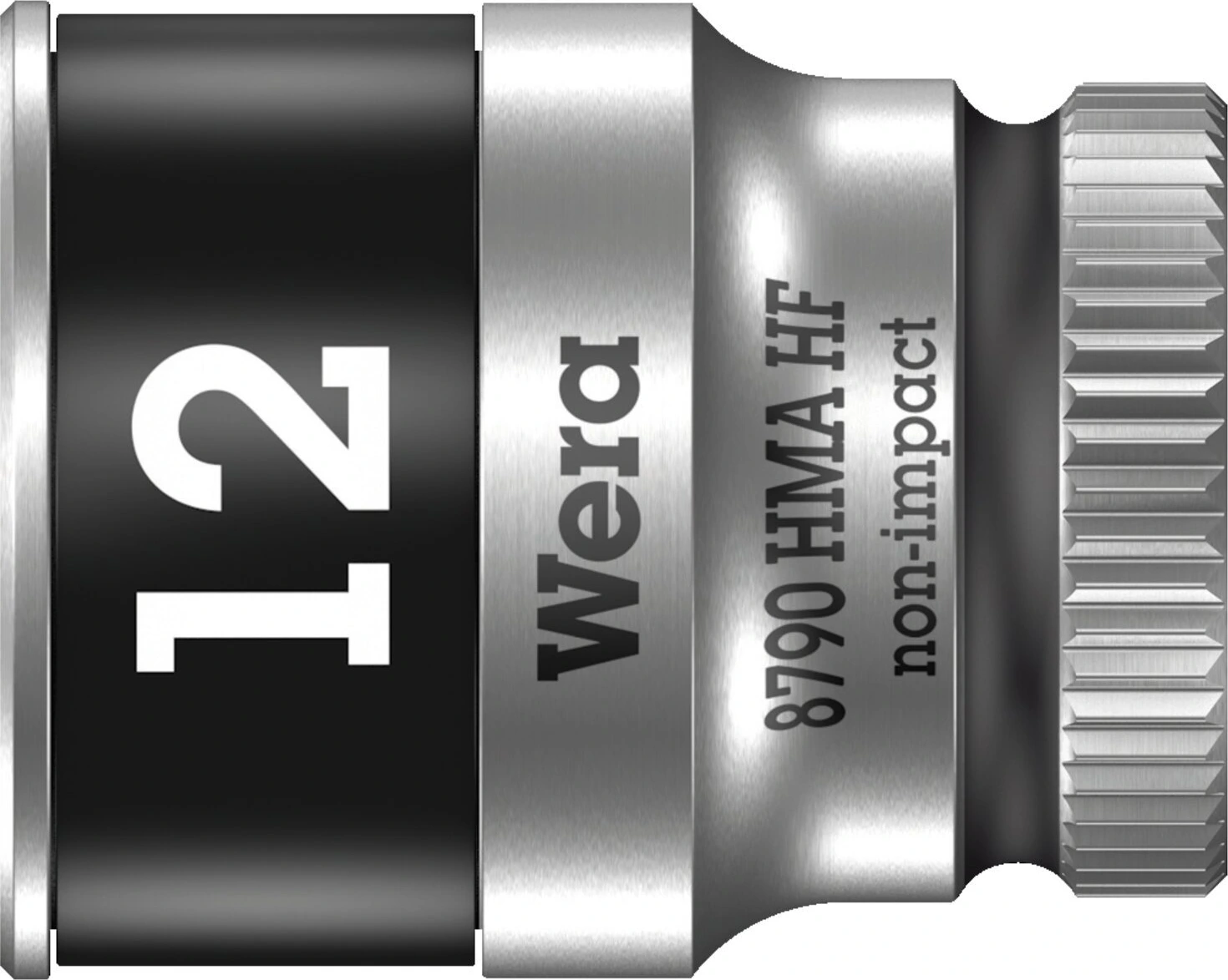 Wera Zyklop 1/4" socket with holding function - Metric 12.0, 12 mm, Chrome