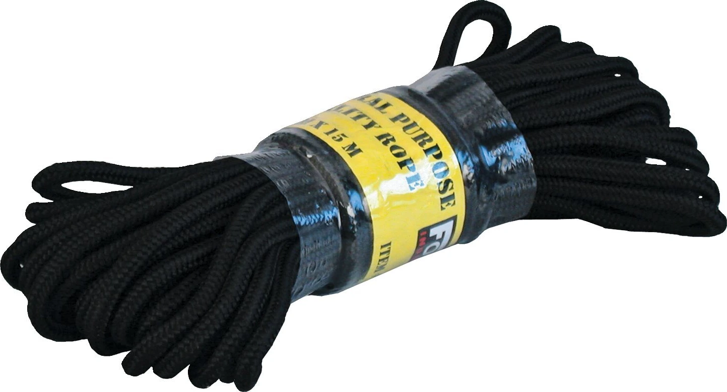 Fosco 7mm rope, 15meter, Black