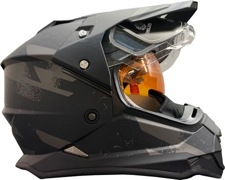 Timeless Snowtrail Chaos Snowmobile helmet Adventure mattblack/grey, S