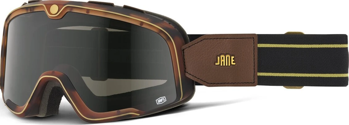 100% Barstow goggle Jane Motorcycles mirror true gold lens, Brown