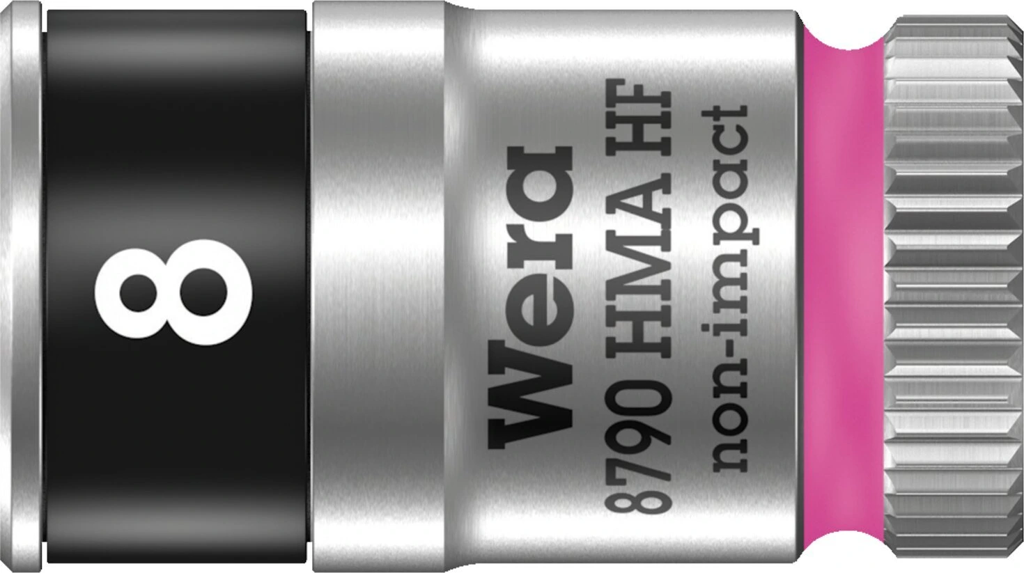 Wera Zyklop 1/4" socket with holding function - Metric 8.0, 8 mm, Chrome