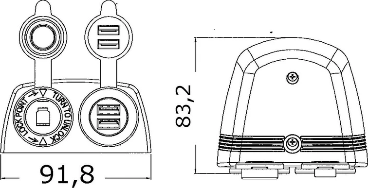 Lighter and USB socket