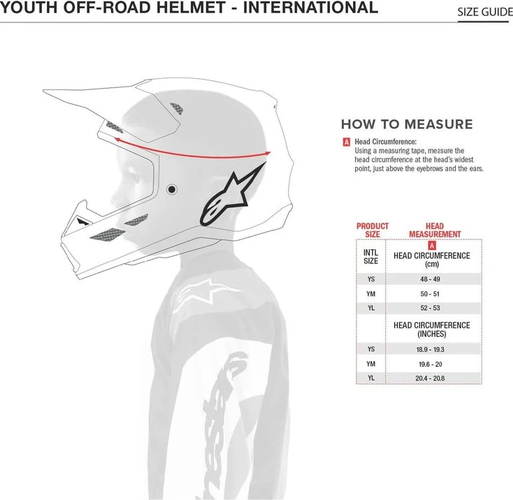 Alpinestars Helmet SM3 Youth Black Matt, YS 48-49cm