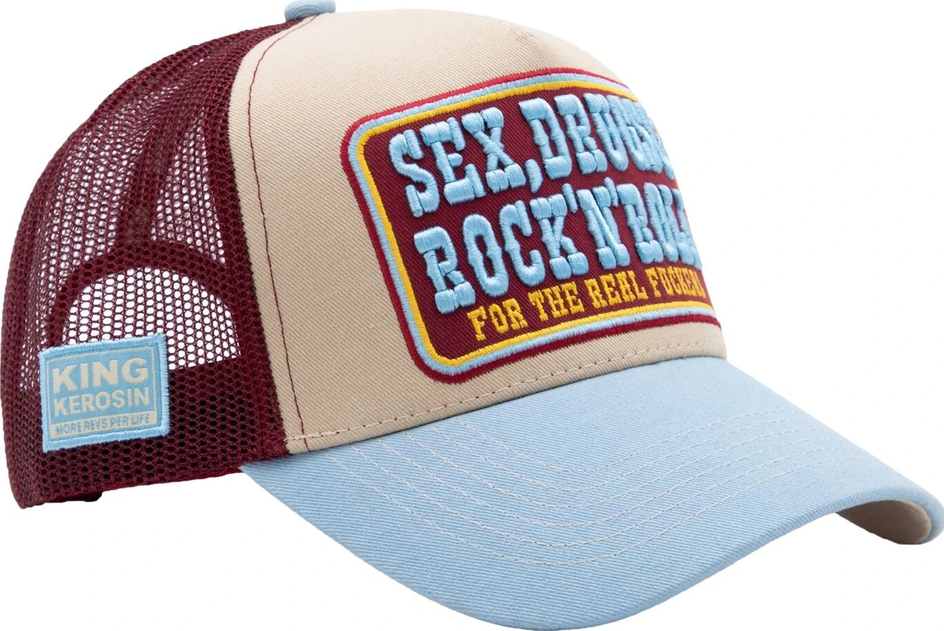 King Kerosin Sex, Drugs, Rock'n'roll trucker cap, Beige