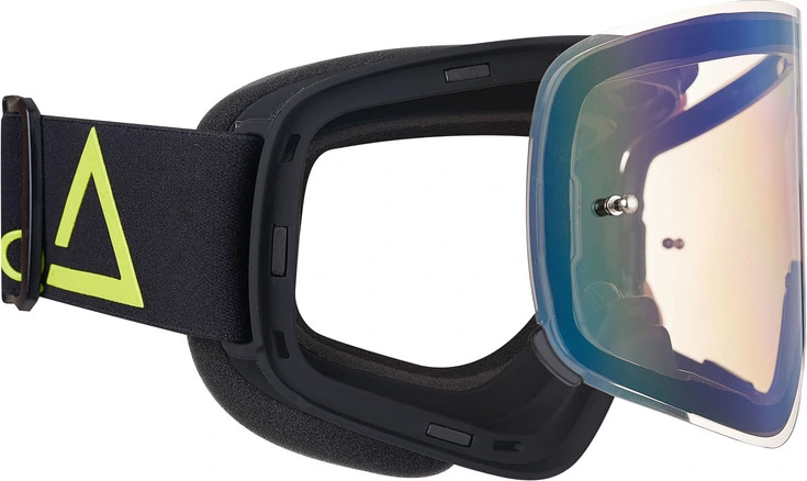 AMOQ MX Goggles Vision Magnetic Black-HiVis - Gold Mirror