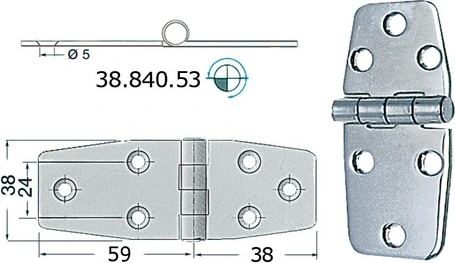 S.S hinge 97x38 mm
