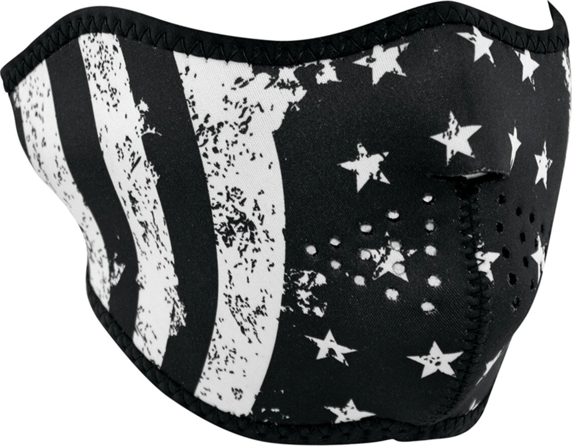ZANheadgear Half Mask neoprene white flag, One size fits most