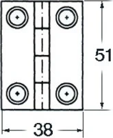 S.S blind hinge 51x38 mm rect