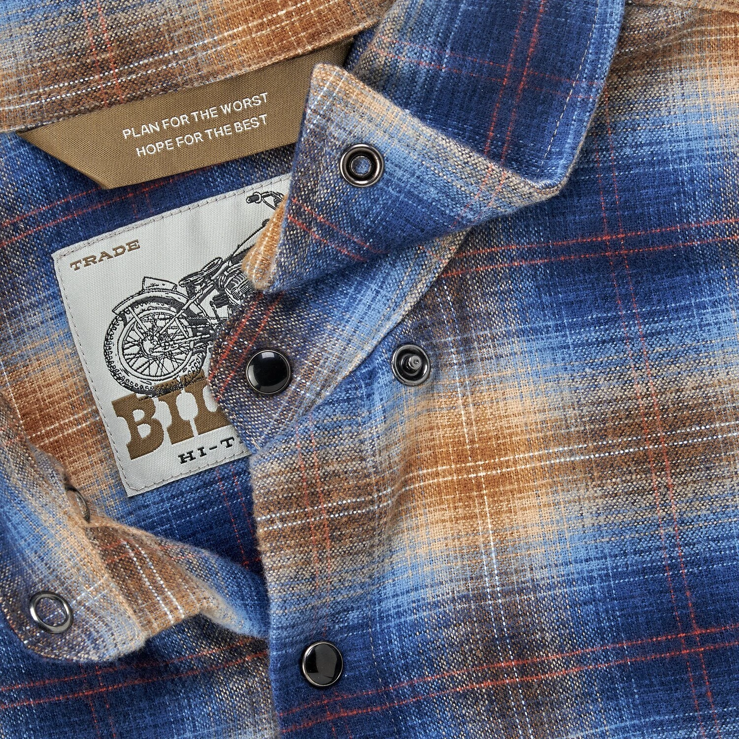 Biltwell HI Test Flannel shirt, baja Blue, 3XL