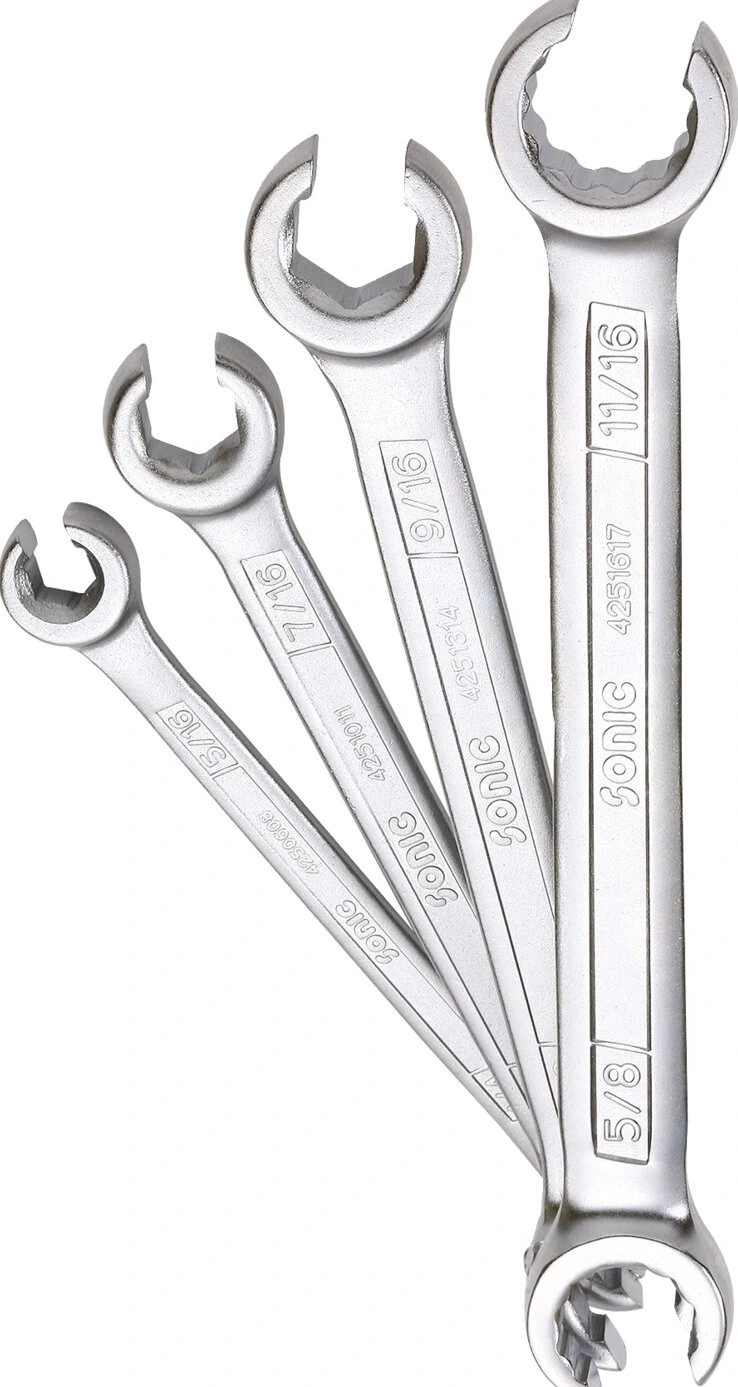 Sonic, flare nut wrench set. 4-piece. US/SAE sizes