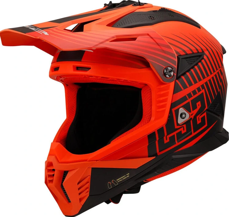 LS2 MX708 FAST II DUCK шлемы - M, Матовый H-V Оранжево-красный