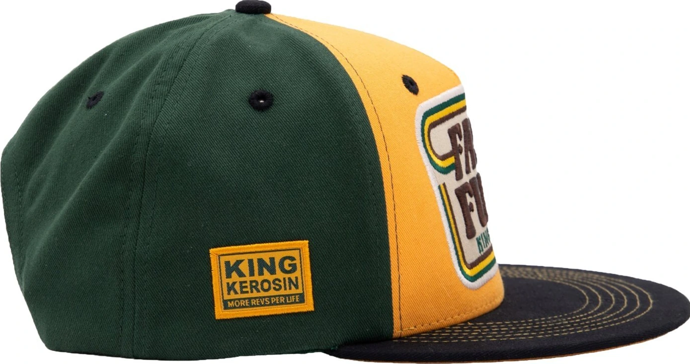 King Kerosin Fast As Fuck flat cap, black, Yellow