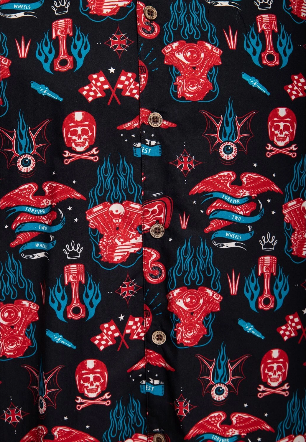 King Kerosin Kustom Kulture Hawaii shirt, Black, 2XL