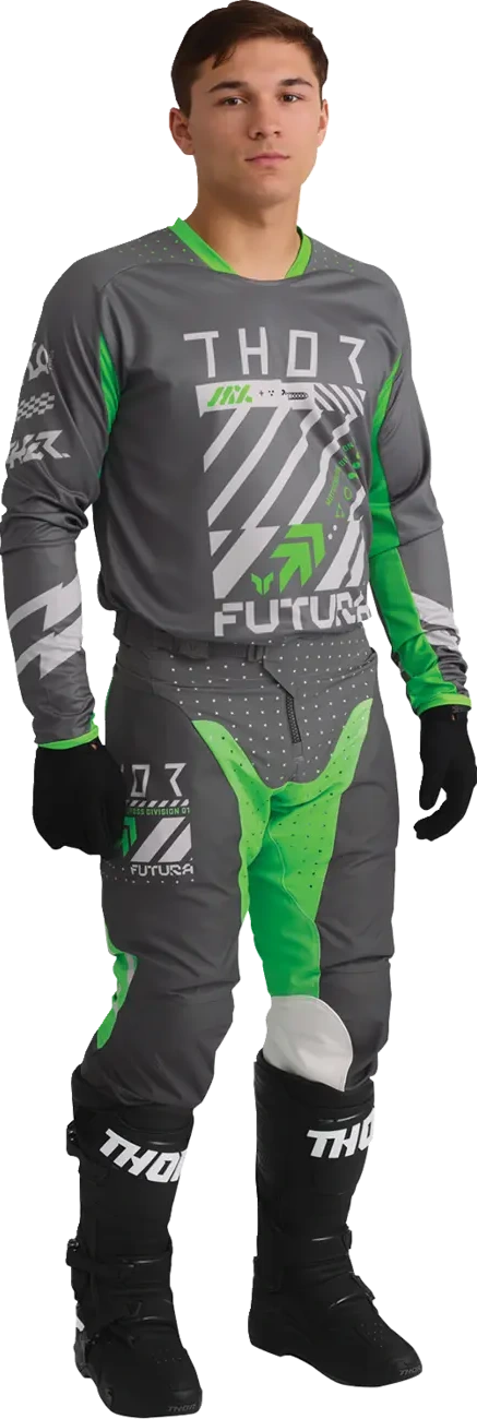 JERSEY LAUNCHMODE FUTURA CHAR/GRN S