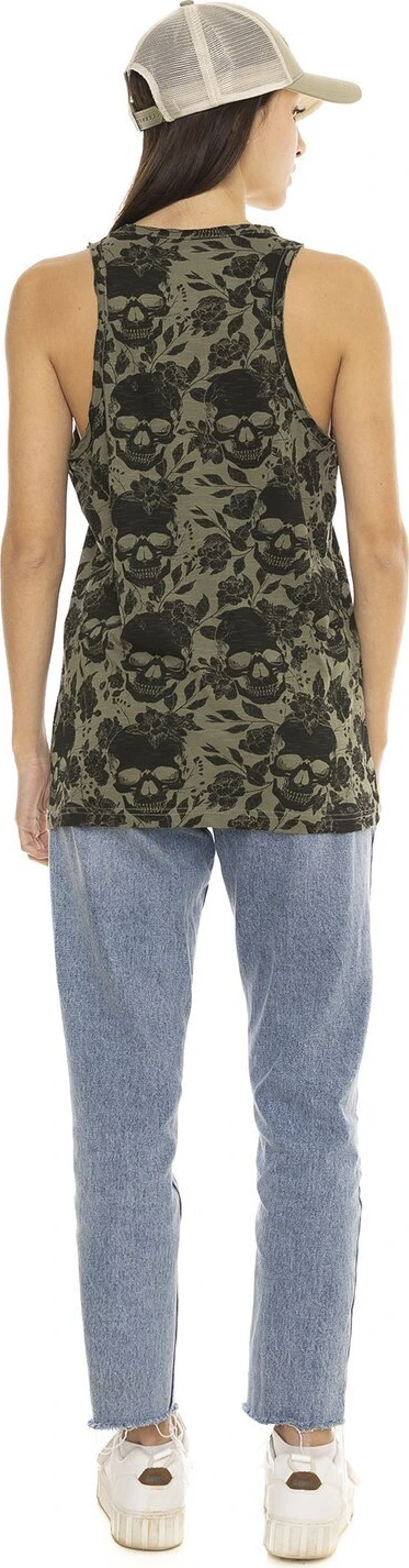 Von Dutch AOP Skull female top, Khaki, XS