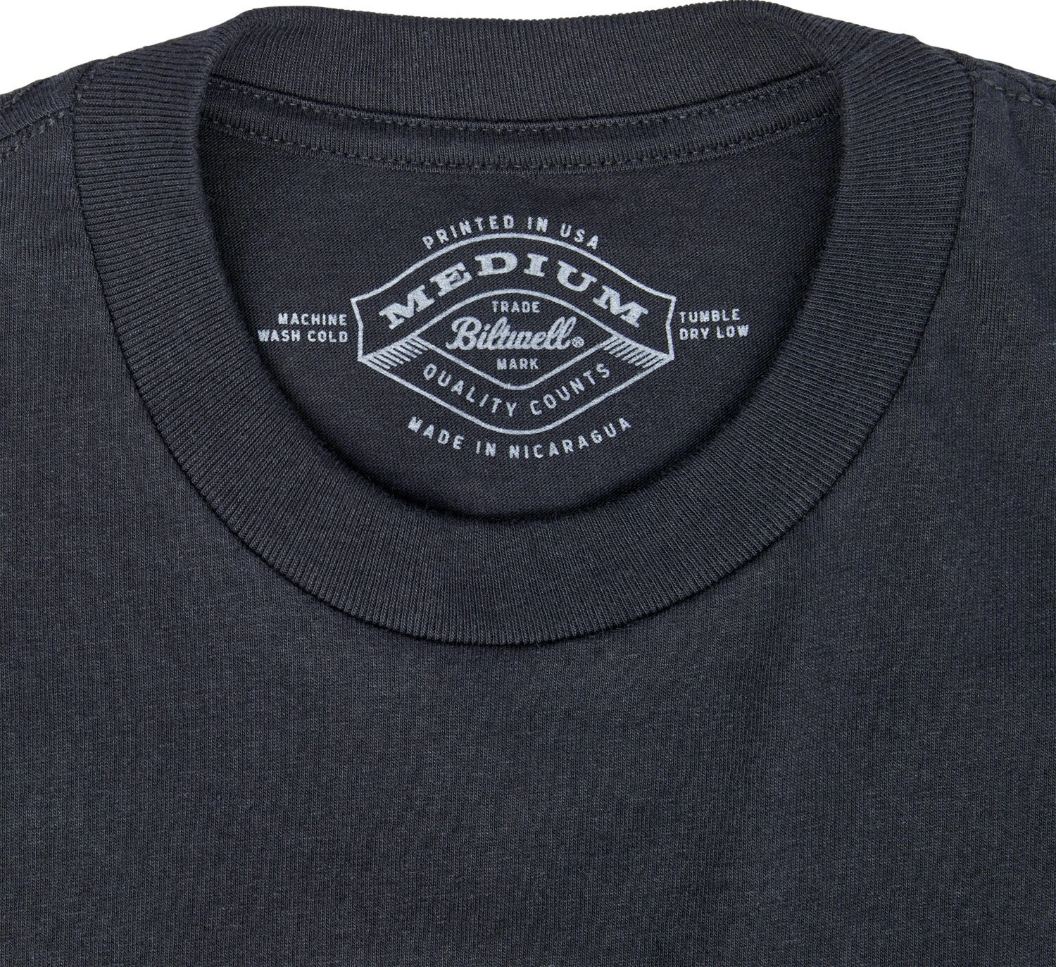 Biltwell Grey shield t-shirt, Black, S