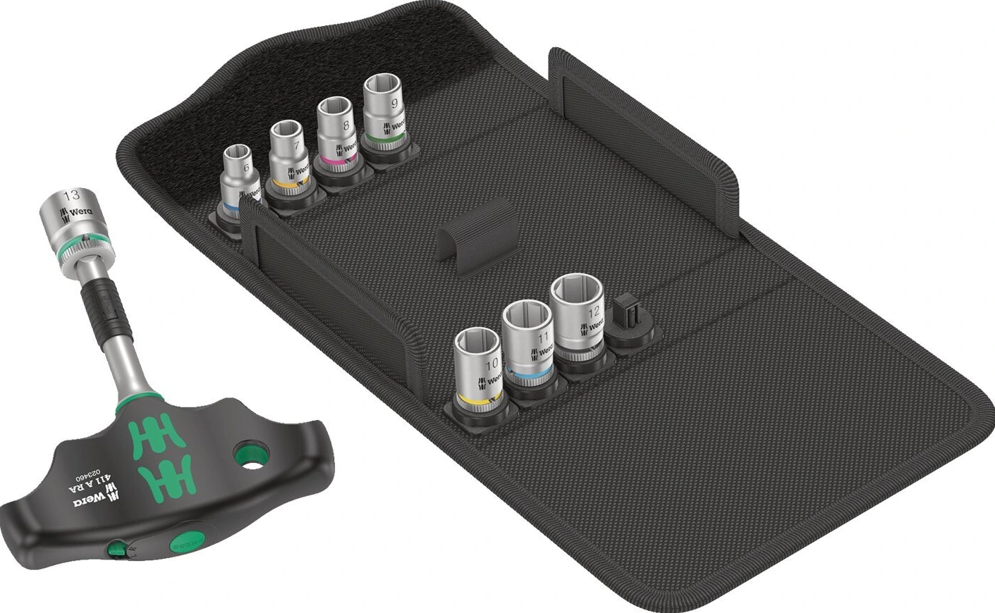 Wera, Kraftform Kompact 400 RA. 1/4" drive. Metric sizes, Black