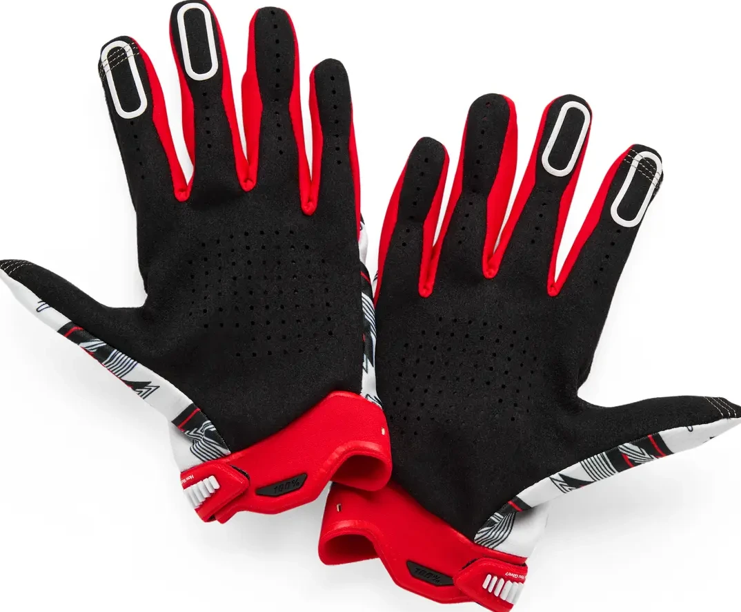 GLOVES RIDEFIT WHITE/RED - S