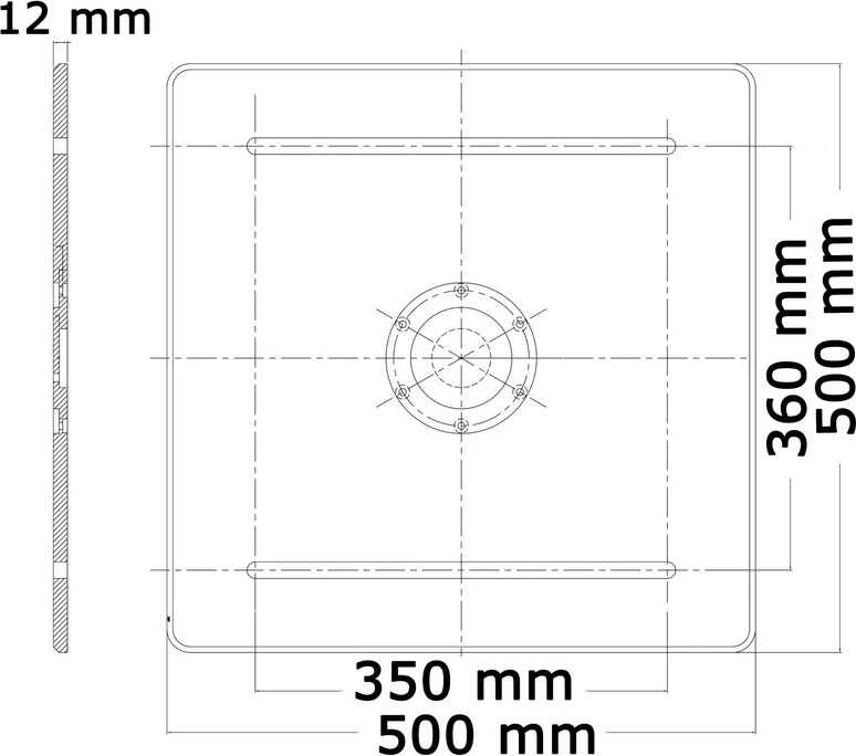 Osculati Table pedestal heavy duty 341-714mm