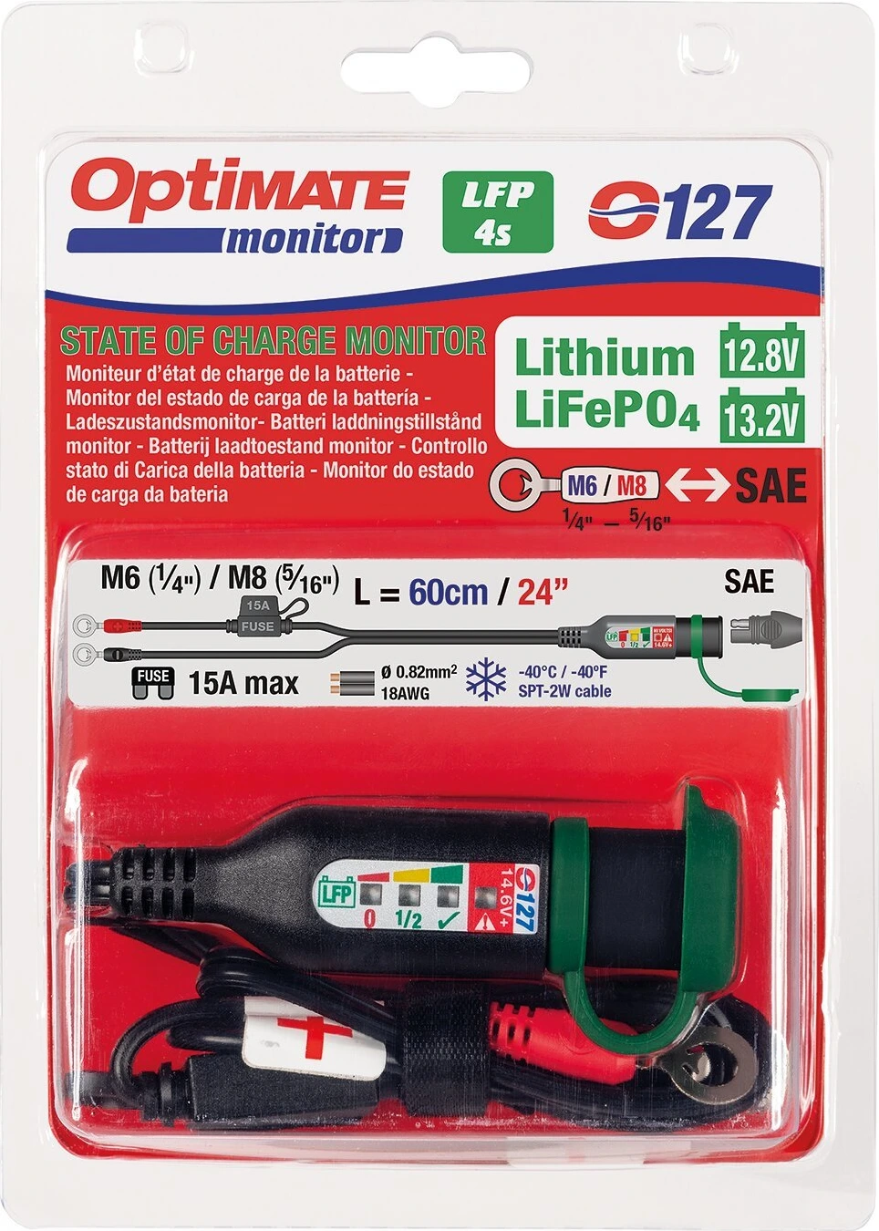 Tecmate OptiMATE Monitor O-127 cable. Lithium