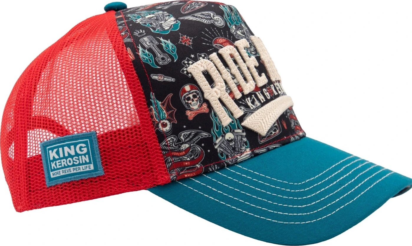 King Kerosin Ride Hard trucker cap, Red