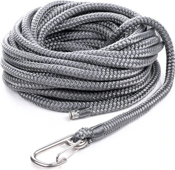 Qvarken Mooring Rope Dockline with hook 14mm 6m grey