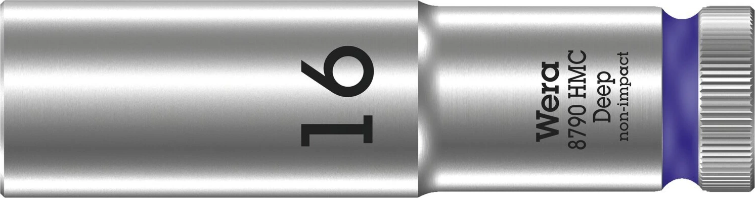 Wera, deep socket size 16mm, Brushed