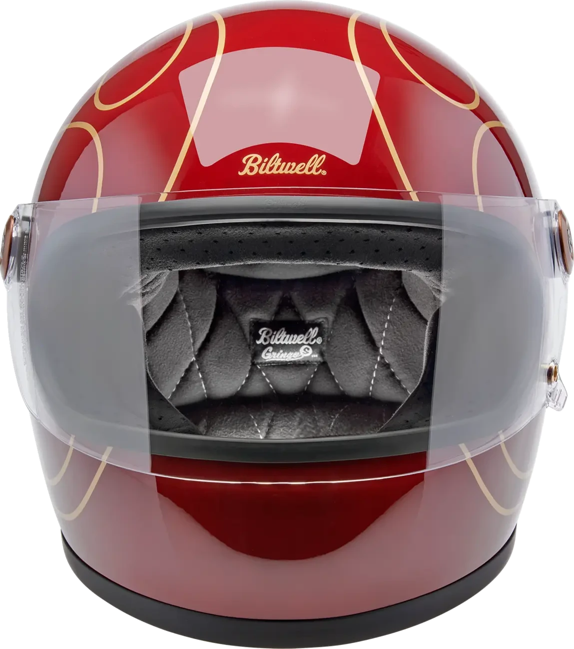 HELMET GRINGO S GLOSS GARNET RED W/ FLAMES SM