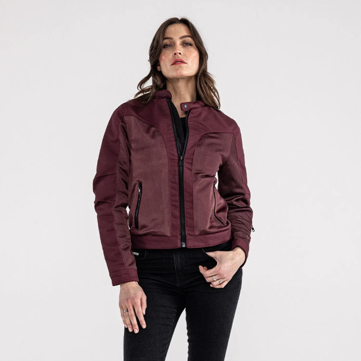 John Doe Aero mesh jacket women, bordeaux Red, XS