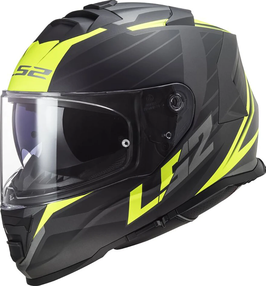 LS2 FF800 STORM II NERVE шлем - XS, Матовый Черный H-V Желтый