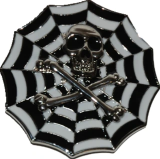Skull and web buckle
