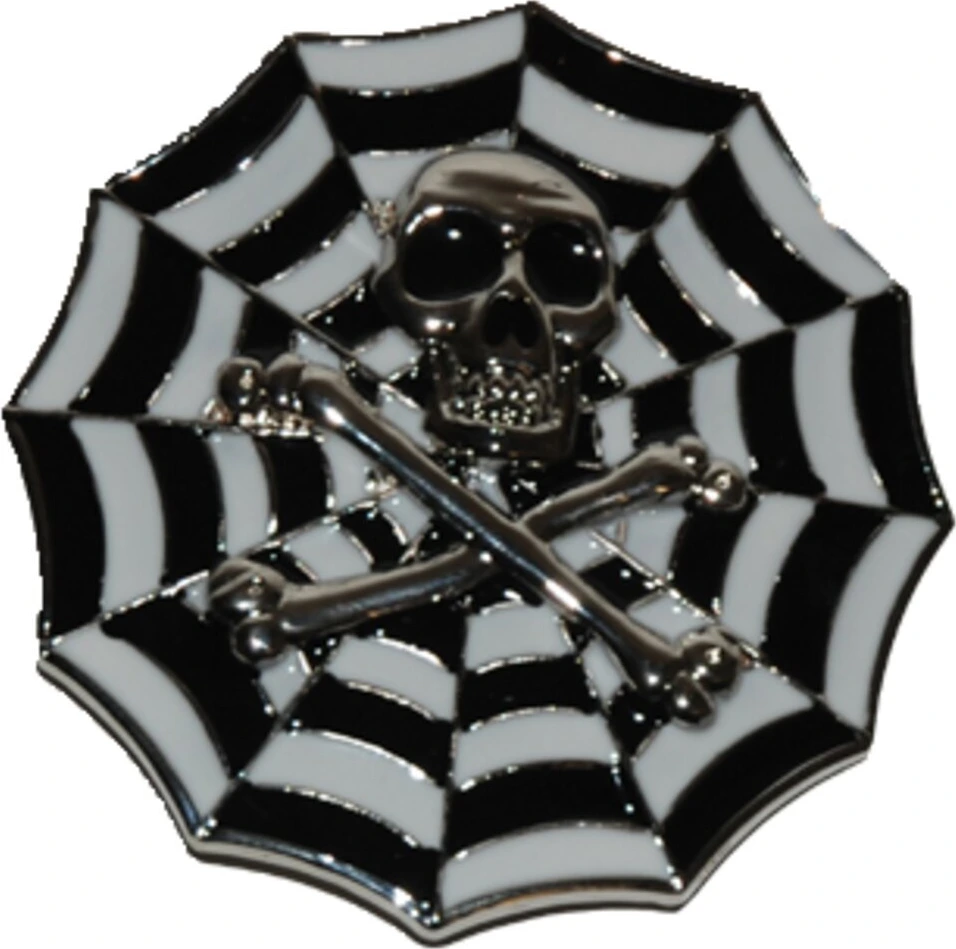 Skull and web buckle